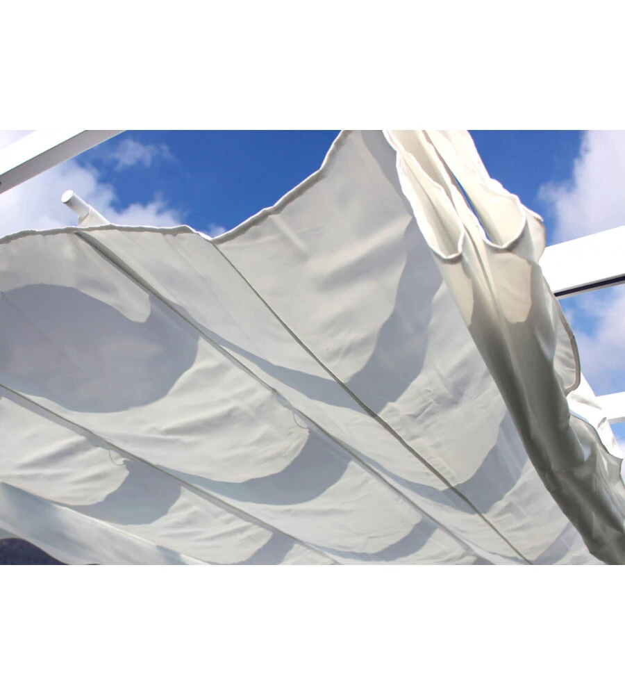 PERGOLA RETTANGOLARE ELICA GARDEN "ASTORIA" IN ALLUMINIO E POLIESTERE BIANCO 400X300X240 CM