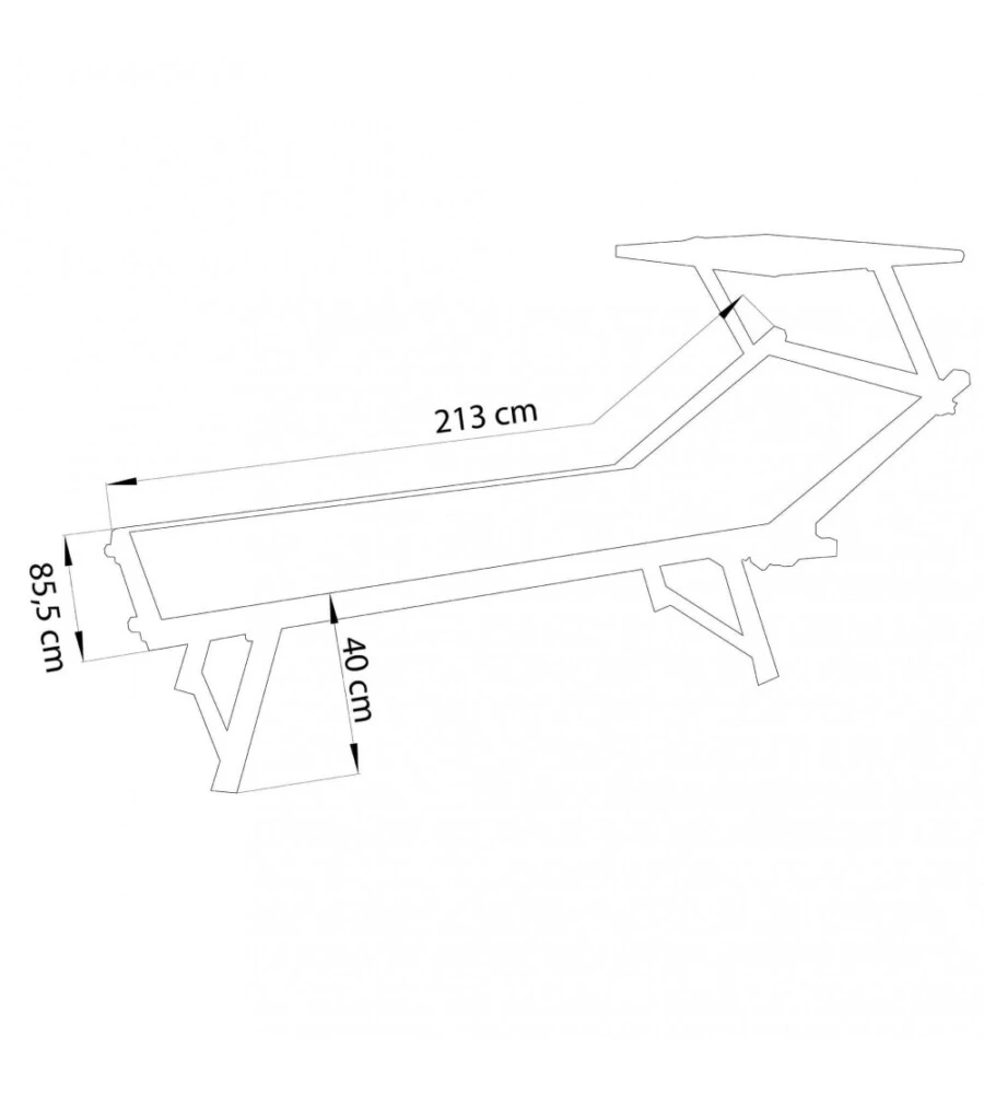 SDRAIO REGOLABILE ELICA GARDEN "CEFALU XXL" IN ALLUMINIO GRIGIO CHIARO 213X85X40 CM