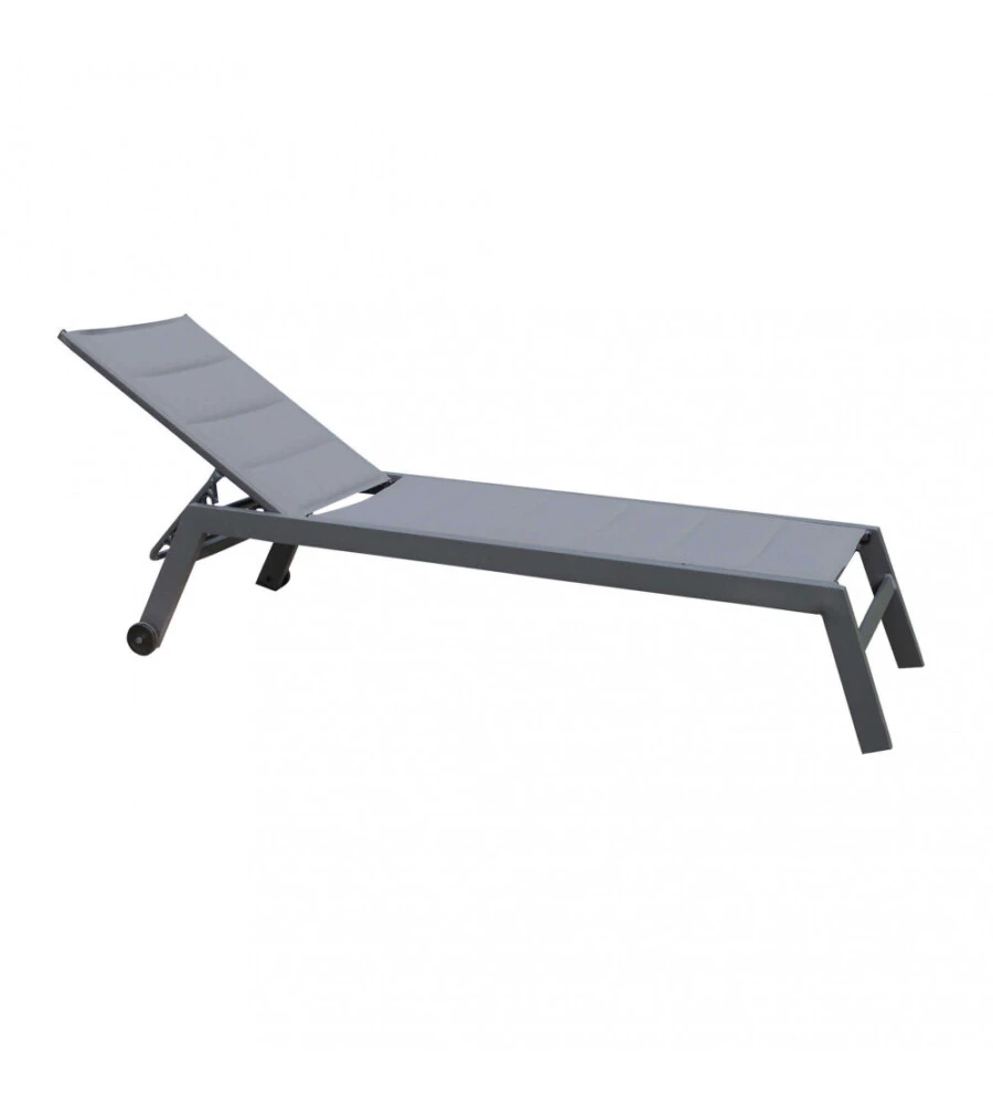 SDRAIO RECLINABILE ELICA GARDEN "FORMENTERA" IN ALLUMINIO ANTRACITE 198X61X95 CM