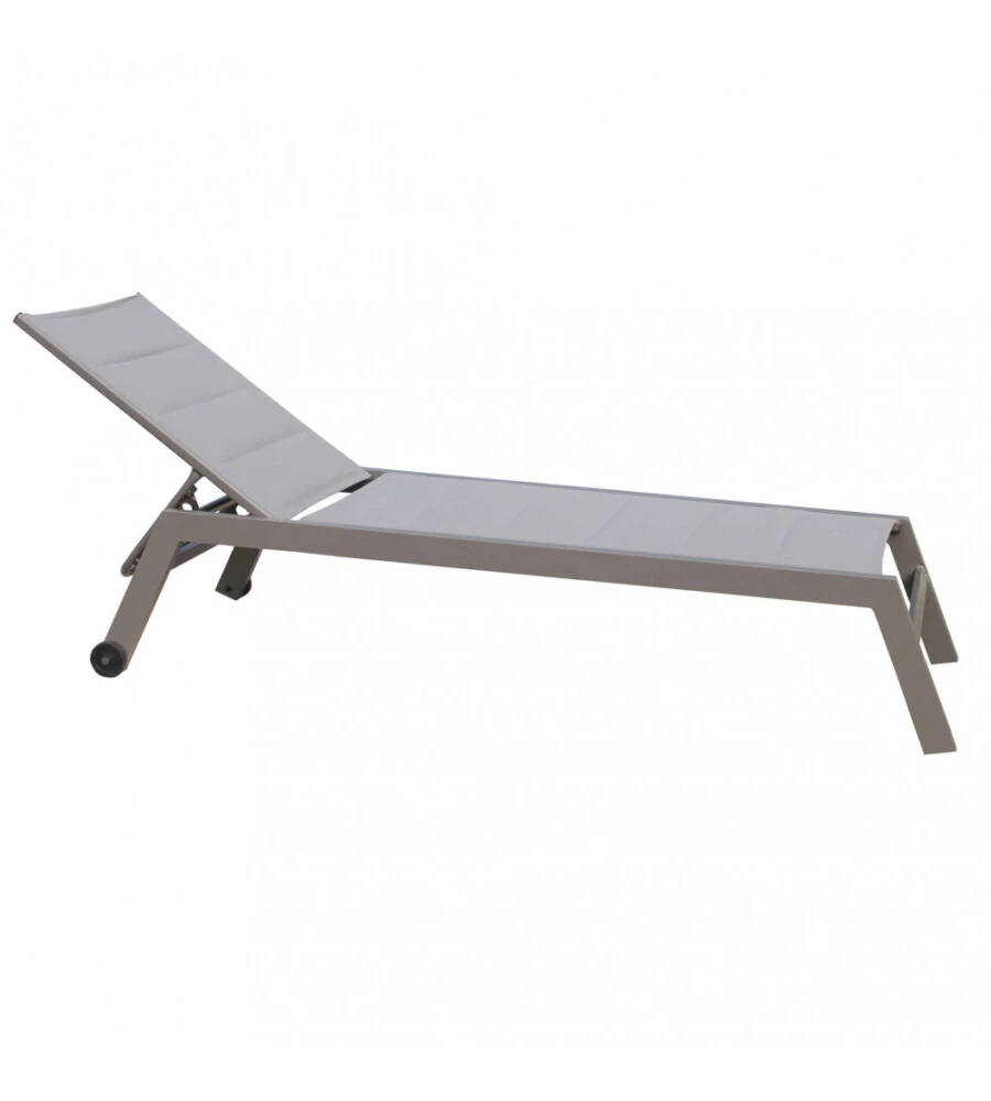 SDRAIO RECLINABILE ELICA GARDEN "FORMENTERA" IN ALLUMINIO TAUPE 198X61X95 CM