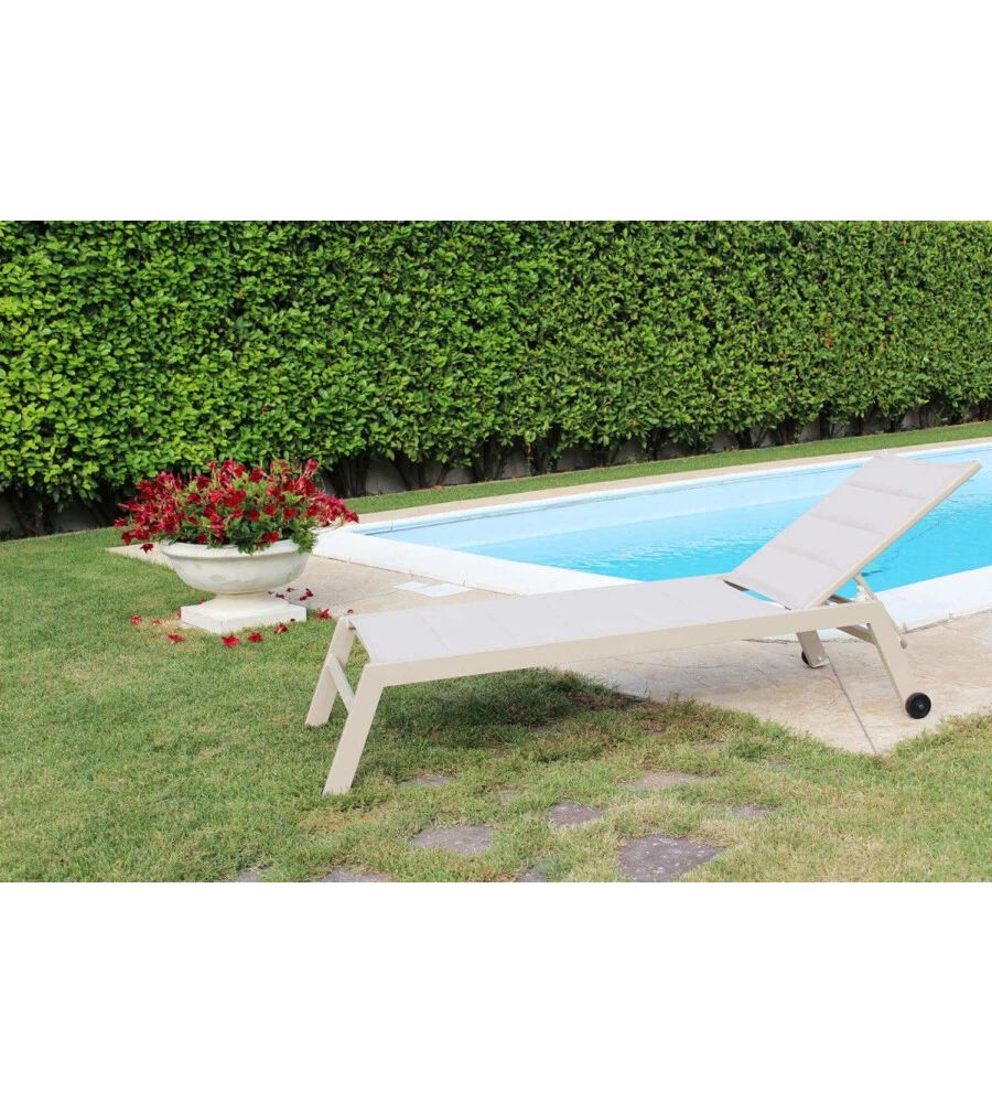 SDRAIO RECLINABILE ELICA GARDEN "FORMENTERA" IN ALLUMINIO TORTORA 198X61X95 CM
