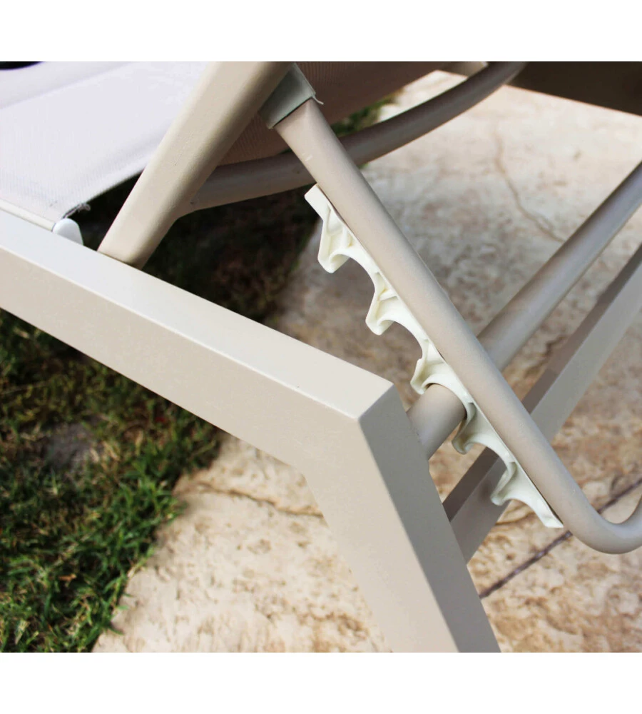 SDRAIO RECLINABILE ELICA GARDEN "FORMENTERA" IN ALLUMINIO TORTORA 198X61X95 CM