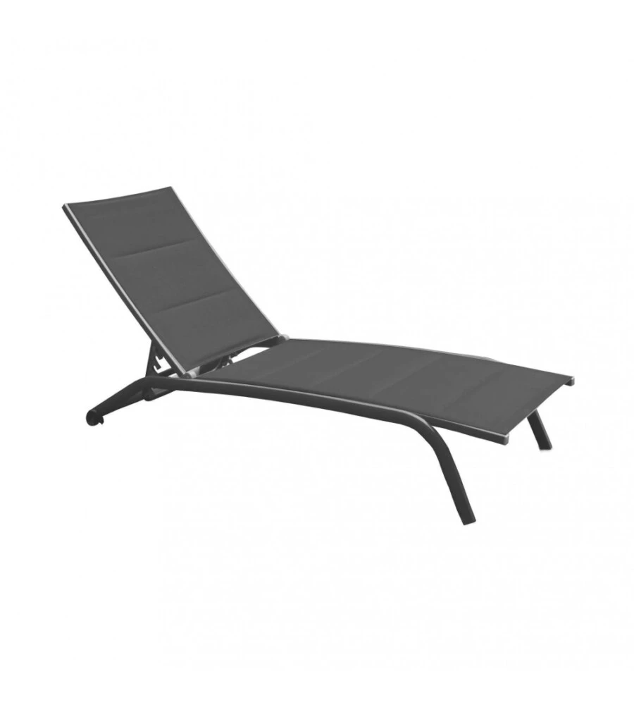 SDRAIO RECLINABILE E IMPILABILE ELICA GARDEN "ITACA" IN ALLUMINIO ANTRACITE 161X62X92,5 CM