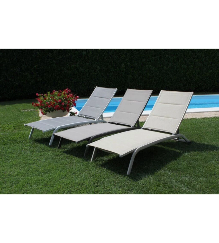 SDRAIO RECLINABILE E IMPILABILE ELICA GARDEN "ITACA" IN ALLUMINIO BIANCO 161X62X92,5 CM