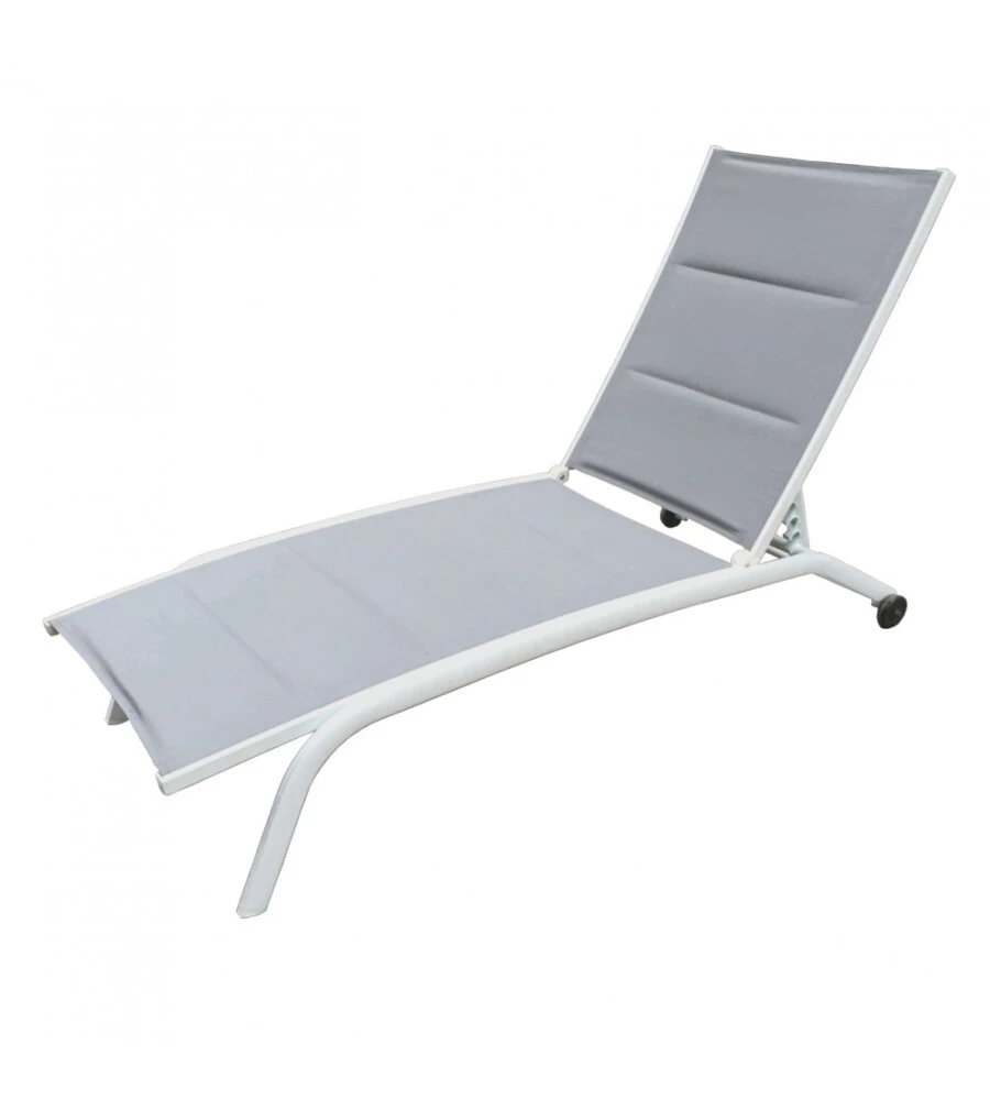 SDRAIO RECLINABILE E IMPILABILE ELICA GARDEN "ITACA" IN ALLUMINIO BIANCO 161X62X92,5 CM