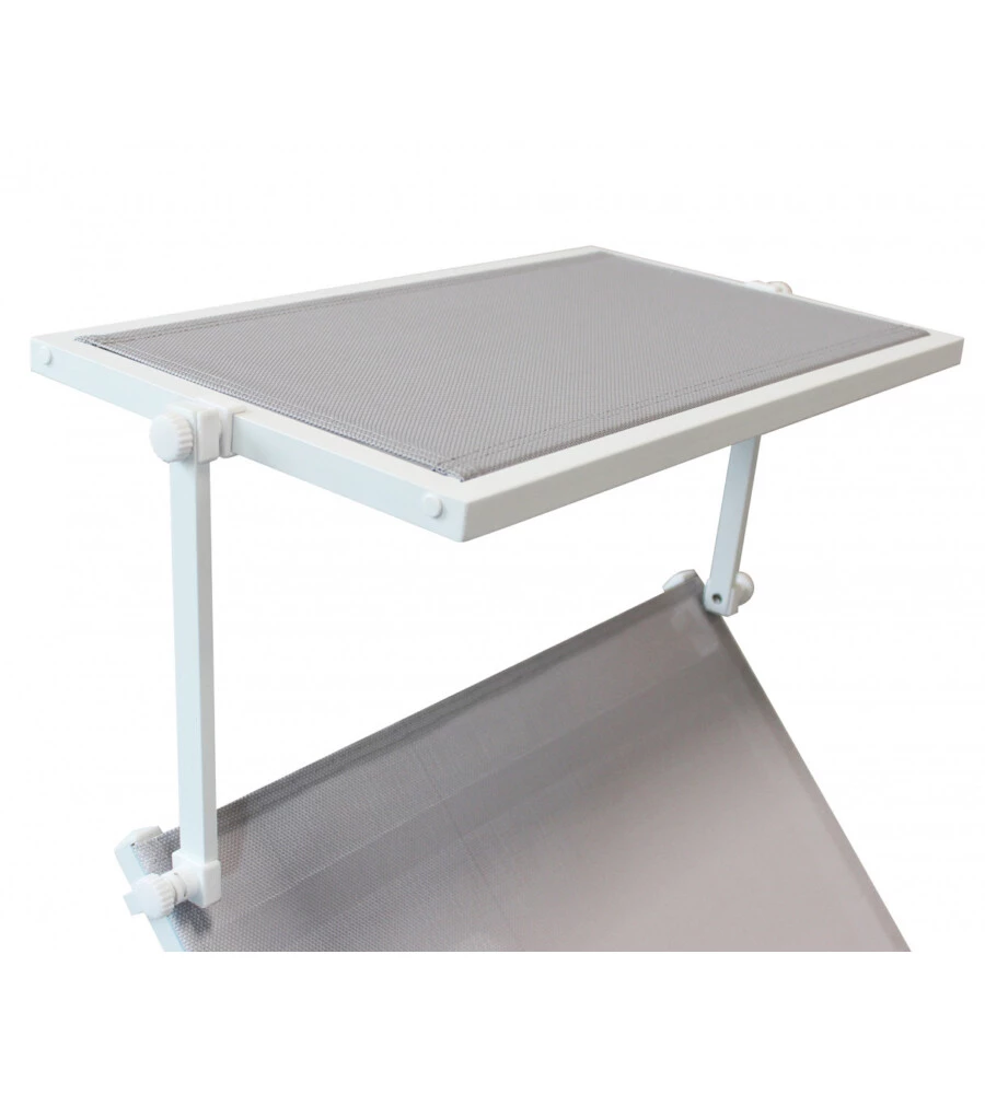 SDRAIO RECLINABILE ELICA GARDEN "MADISON" CON TETTUCCIO IN ALLUMINIO BIANCO 195X78X32 CM