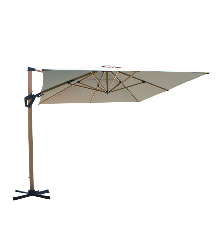 OMBRELLONE DA GIARDINO A BRACCIO LATERALE ELICA GARDEN "MENDEL" IN ALLUMINIO E POLIESTERE TAUPE 295X295X255 CM