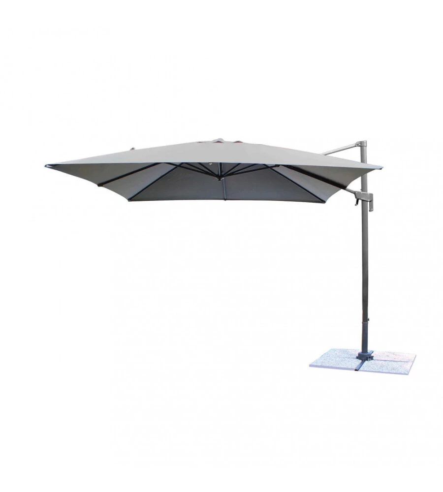 OMBRELLONE DA GIARDINO A BRACCIO LATERALE ELICA GARDEN "NEWTON" IN ALLUMINIO E POLIESTERE GRIGIO 200X300X250 CM