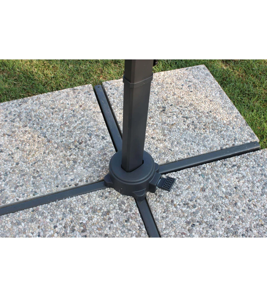 OMBRELLONE DA GIARDINO A BRACCIO LATERALE ELICA GARDEN "NEWTON" IN ALLUMINIO E POLIESTERE GRIGIO 200X300X250 CM