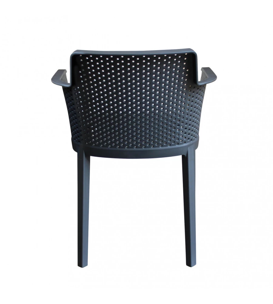 SEDIA DA ESTERNO IMPILABILE ELICA GARDEN "CATHY" IN POLIPROPILENE ANTRACITE 60X58X76,5 CM