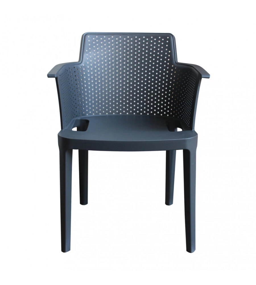 SEDIA DA ESTERNO IMPILABILE ELICA GARDEN "CATHY" IN POLIPROPILENE ANTRACITE 60X58X76,5 CM