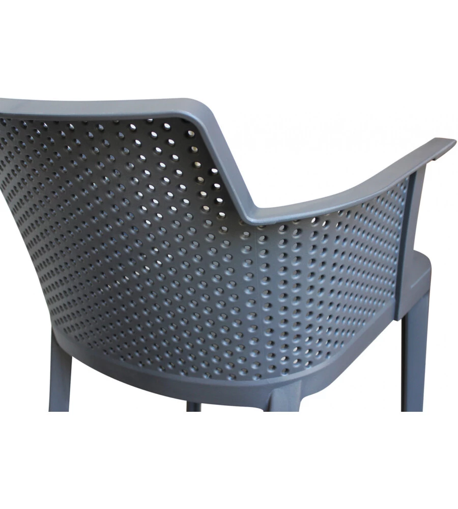 SEDIA DA ESTERNO IMPILABILE ELICA GARDEN "CATHY" IN POLIPROPILENE ANTRACITE 60X58X76,5 CM