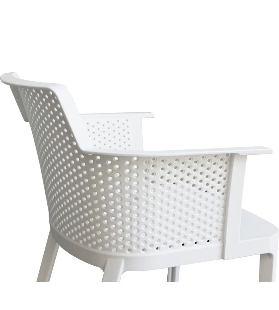 SEDIA DA ESTERNO IMPILABILE ELICA GARDEN "CATHY" IN POLIPROPILENE BIANCO 60X58X76,5 CM