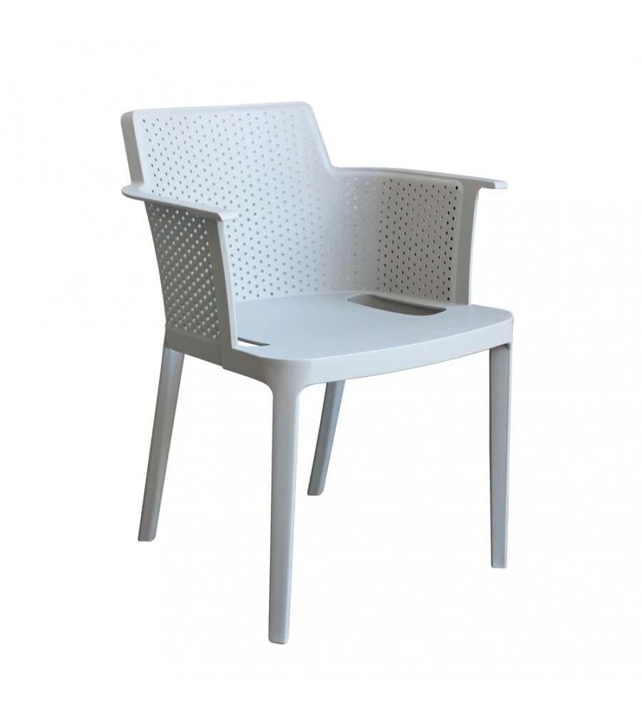 SEDIA DA ESTERNO IMPILABILE ELICA GARDEN "CATHY" IN POLIPROPILENE GRIGIO 60X58X76,5 CM