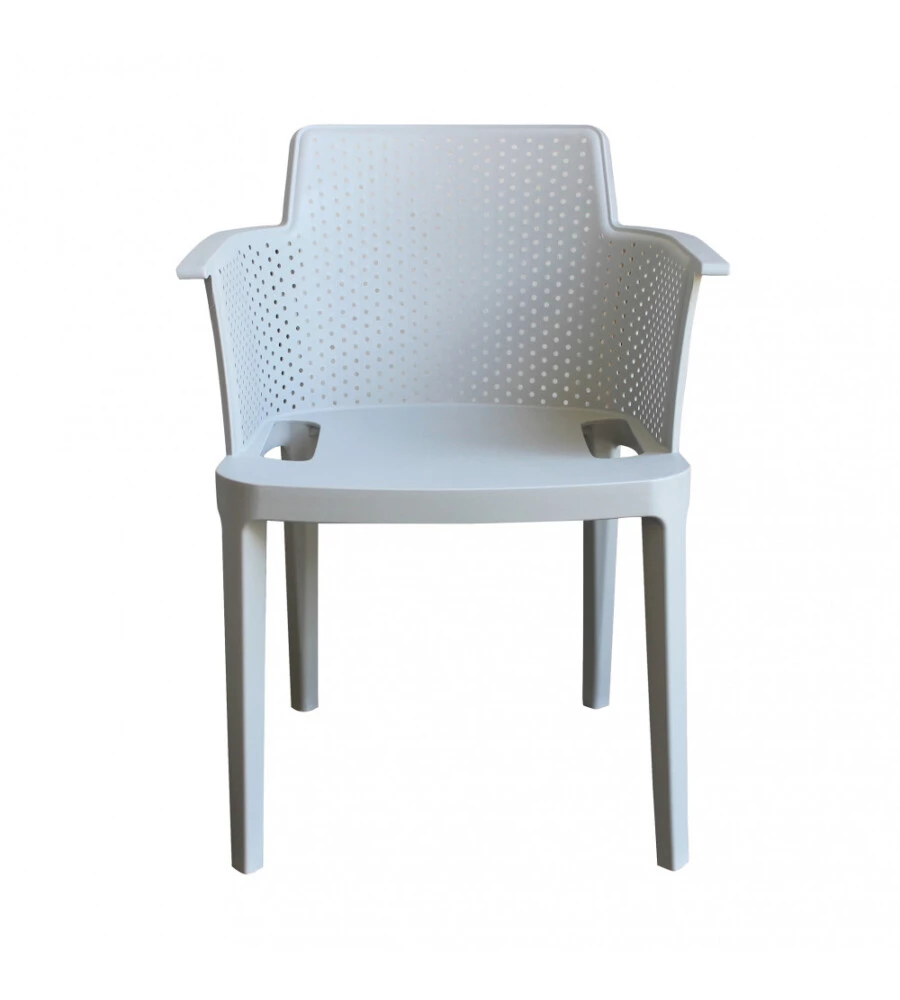 SEDIA DA ESTERNO IMPILABILE ELICA GARDEN "CATHY" IN POLIPROPILENE GRIGIO 60X58X76,5 CM