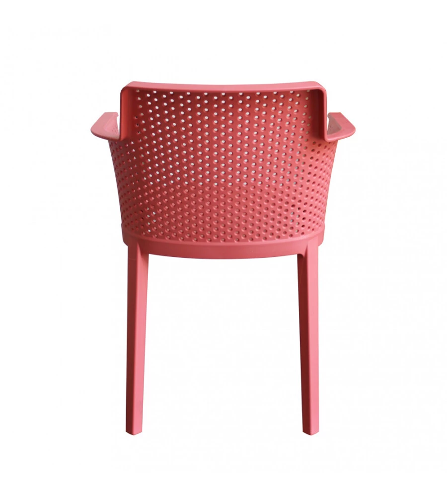 SEDIA DA ESTERNO IMPILABILE ELICA GARDEN "CATHY" IN POLIPROPILENE ROSSO CORALLO 60X58X76,5 CM