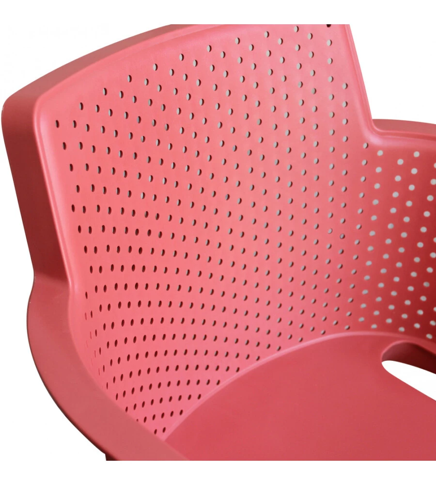SEDIA DA ESTERNO IMPILABILE ELICA GARDEN "CATHY" IN POLIPROPILENE ROSSO CORALLO 60X58X76,5 CM