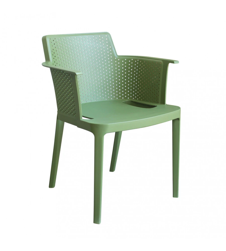 SEDIA DA ESTERNO IMPILABILE ELICA GARDEN "CATHY" IN POLIPROPILENE VERDE SCURO 60X58X76,5 CM