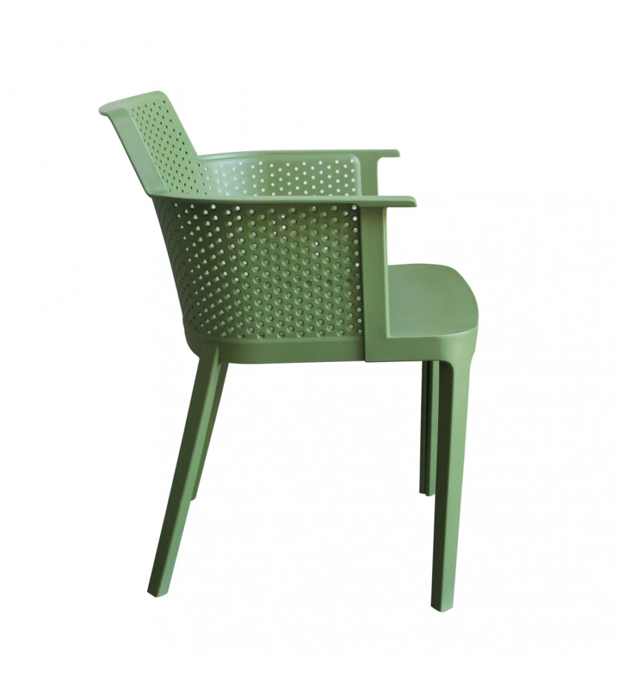 SEDIA DA ESTERNO IMPILABILE ELICA GARDEN "CATHY" IN POLIPROPILENE VERDE SCURO 60X58X76,5 CM