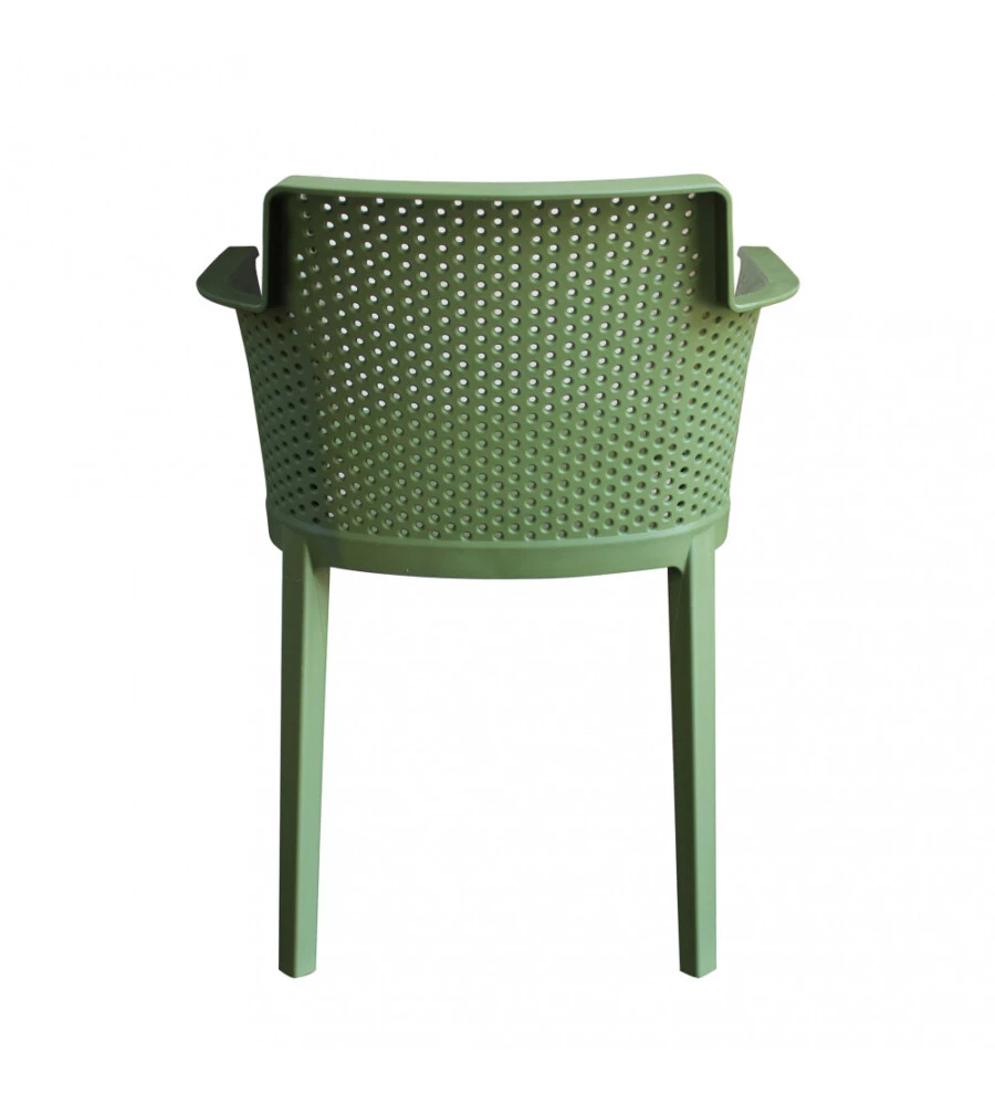 SEDIA DA ESTERNO IMPILABILE ELICA GARDEN "CATHY" IN POLIPROPILENE VERDE SCURO 60X58X76,5 CM