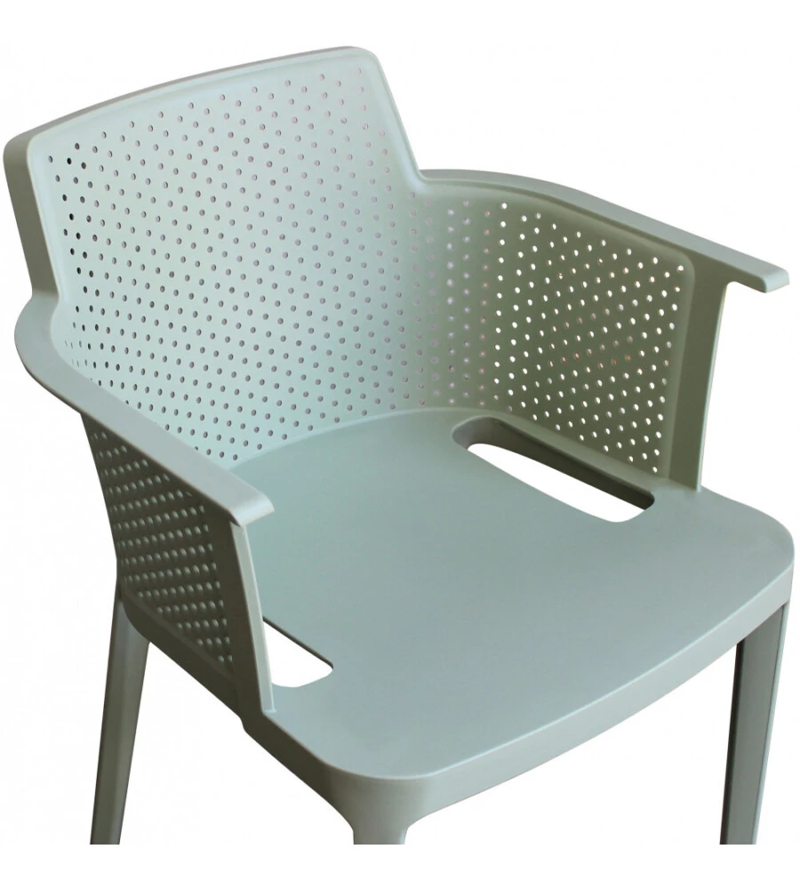 SEDIA DA ESTERNO IMPILABILE ELICA GARDEN "CATHY" IN POLIPROPILENE VERDE MENTA 60X58X76,5 CM