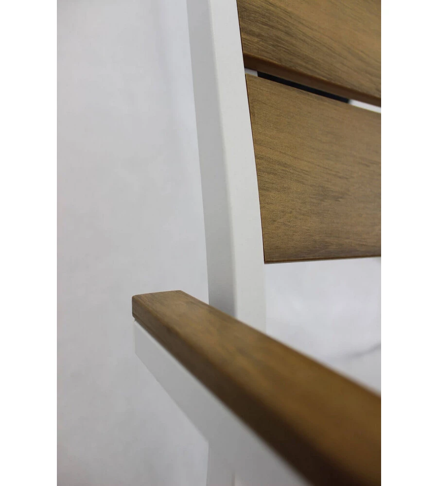 SEDIA DA ESTERNO ELICA GARDEN "CAYMAN" IN ALLUMINIO E POLYWOOD BIANCO 54X54X84 CM