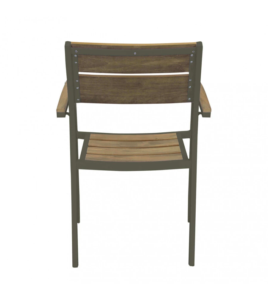 SEDIA DA ESTERNO ELICA GARDEN "CAYMAN" IN ALLUMINIO E POLYWOOD TAUPE 54X54X84 CM