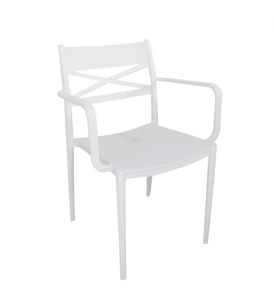 SEDIA DA ESTERNO ELICA GARDEN "DARLEEN" IN POLIPROPILENE BIANCO 55X55X81 CM