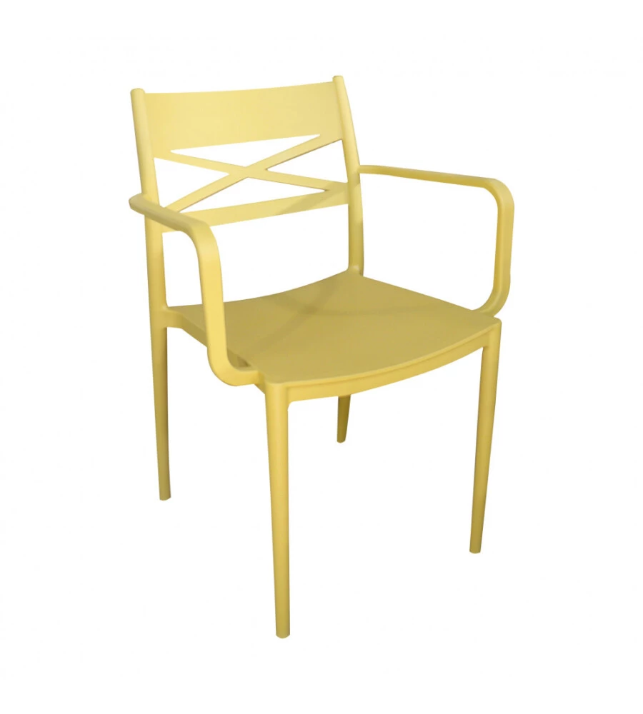 SEDIA DA ESTERNO ELICA GARDEN "DARLEEN" IN POLIPROPILENE GIALLO 55X55X81 CM