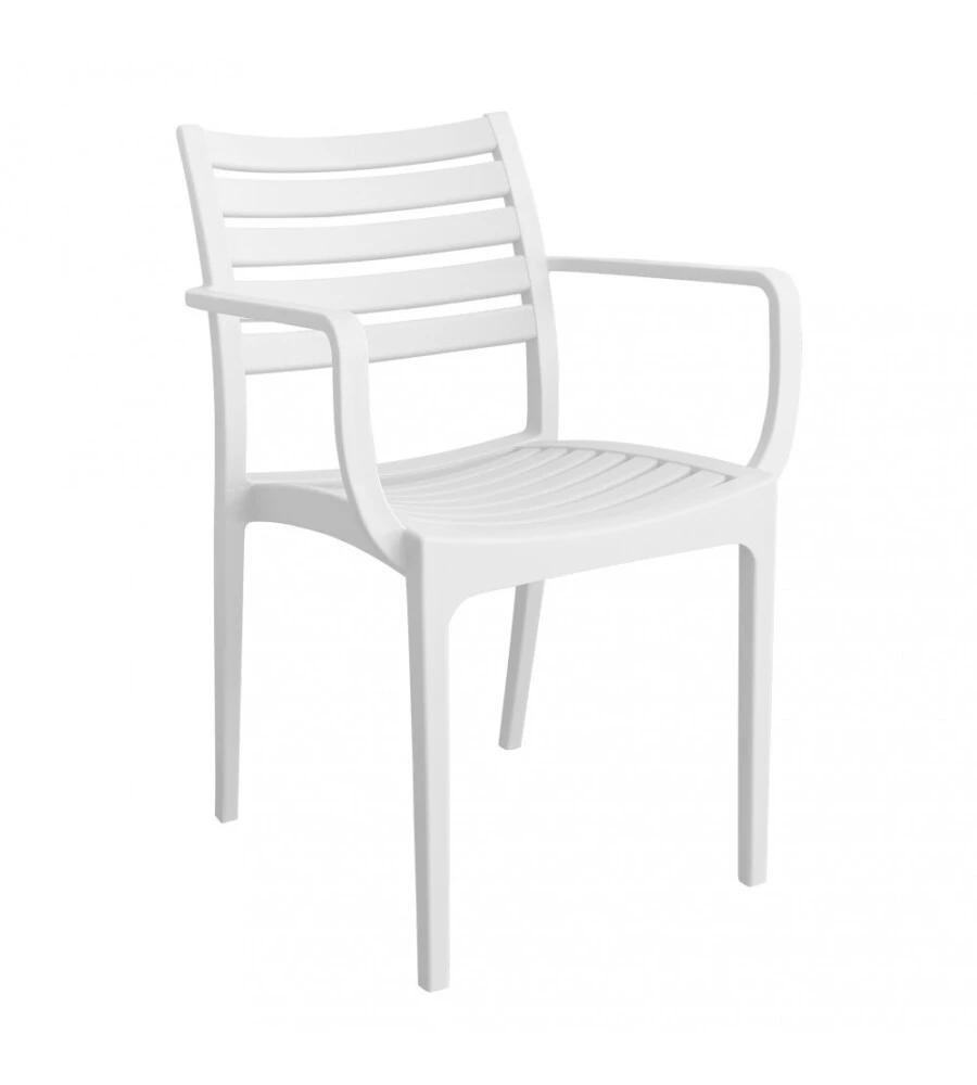 SEDIA DA ESTERNO IMPILABILE ELICA GARDEN "EVELINE" IN POLIPROPILENE BIANCO 58,5X55,2X84 CM