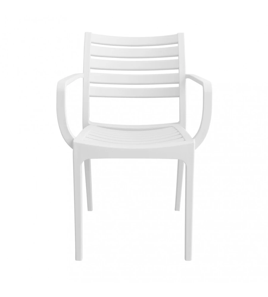 SEDIA DA ESTERNO IMPILABILE ELICA GARDEN "EVELINE" IN POLIPROPILENE BIANCO 58,5X55,2X84 CM