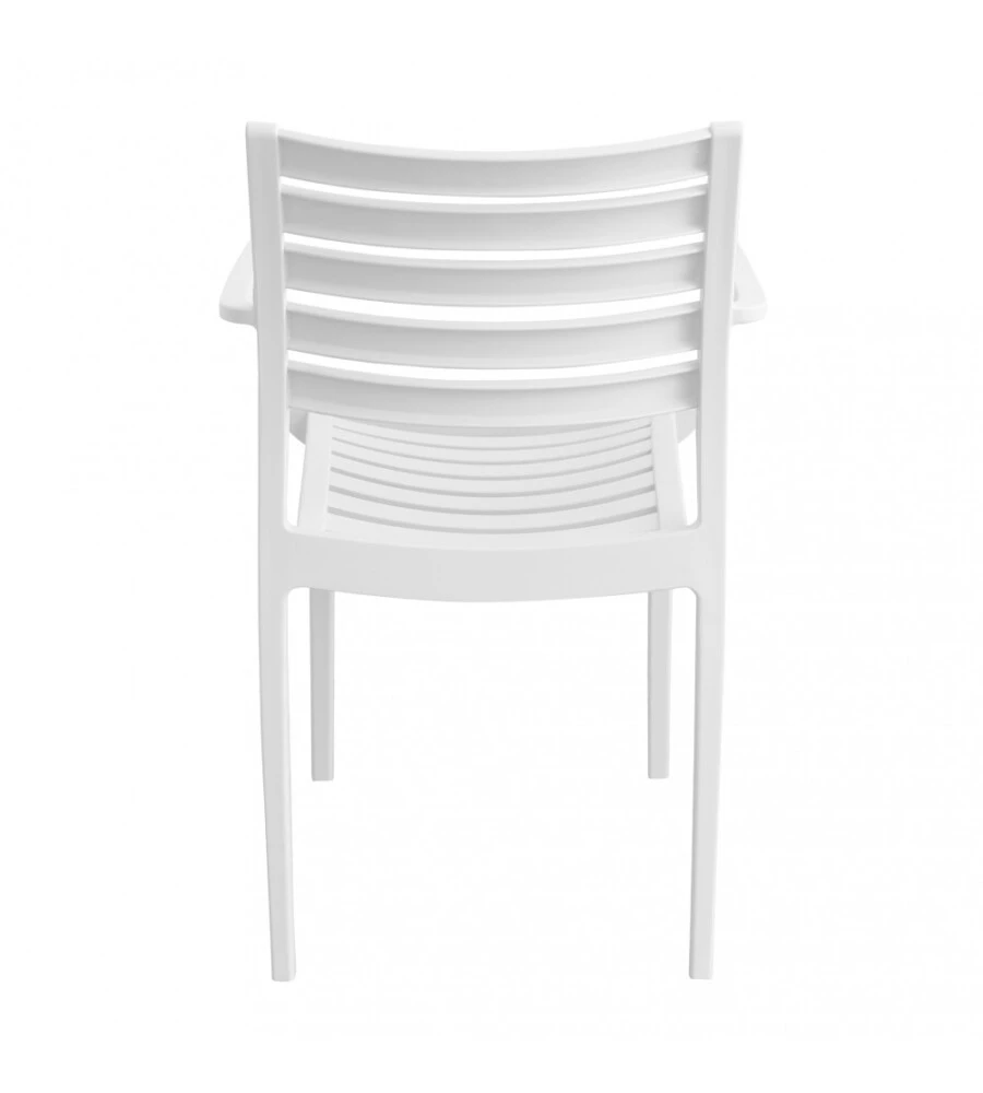SEDIA DA ESTERNO IMPILABILE ELICA GARDEN "EVELINE" IN POLIPROPILENE BIANCO 58,5X55,2X84 CM