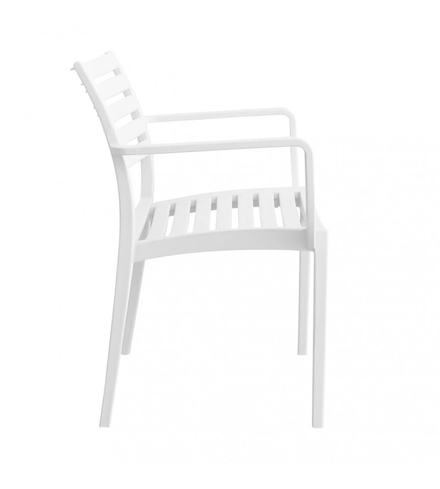 SEDIA DA ESTERNO IMPILABILE ELICA GARDEN "EVELINE" IN POLIPROPILENE BIANCO 58,5X55,2X84 CM