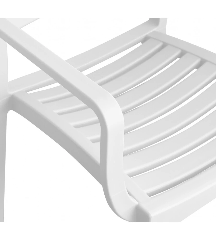 SEDIA DA ESTERNO IMPILABILE ELICA GARDEN "EVELINE" IN POLIPROPILENE BIANCO 58,5X55,2X84 CM