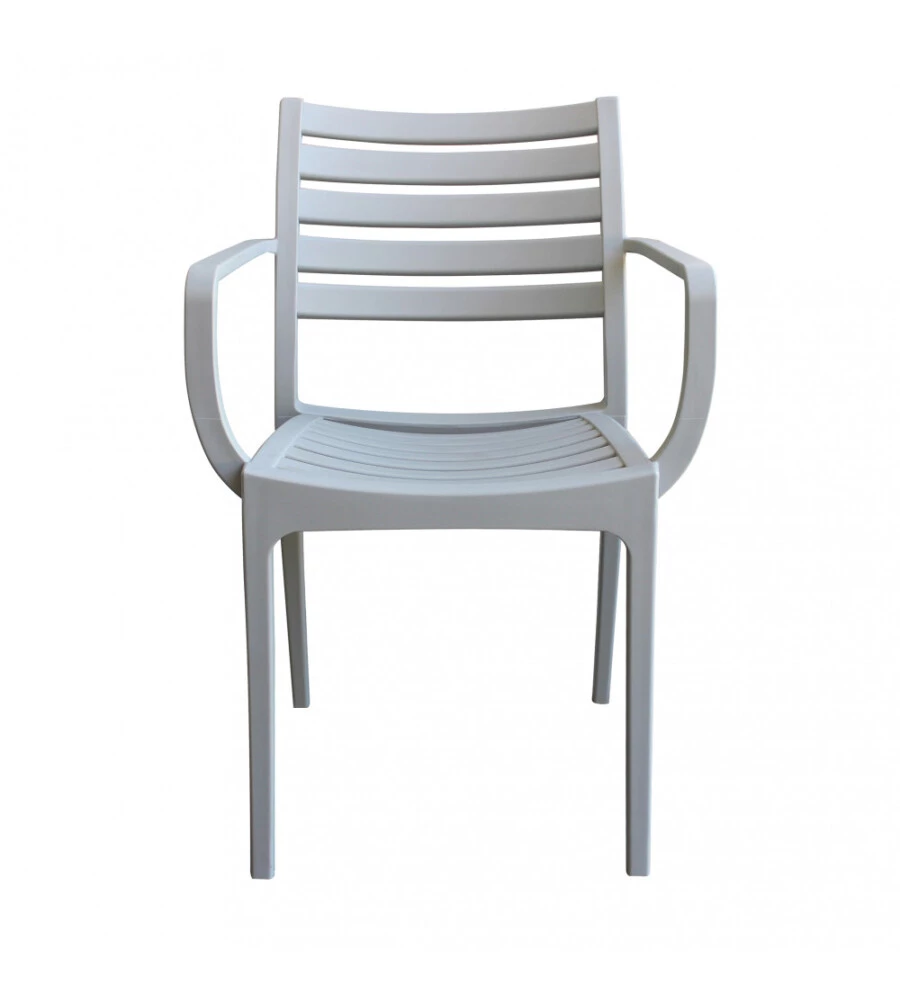 SEDIA DA ESTERNO IMPILABILE ELICA GARDEN "EVELINE" IN POLIPROPILENE GRIGIO 58,5X55,2X84 CM