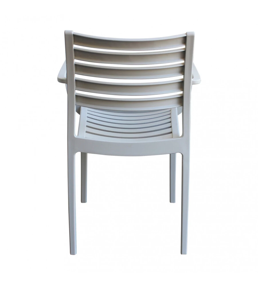 SEDIA DA ESTERNO IMPILABILE ELICA GARDEN "EVELINE" IN POLIPROPILENE GRIGIO 58,5X55,2X84 CM