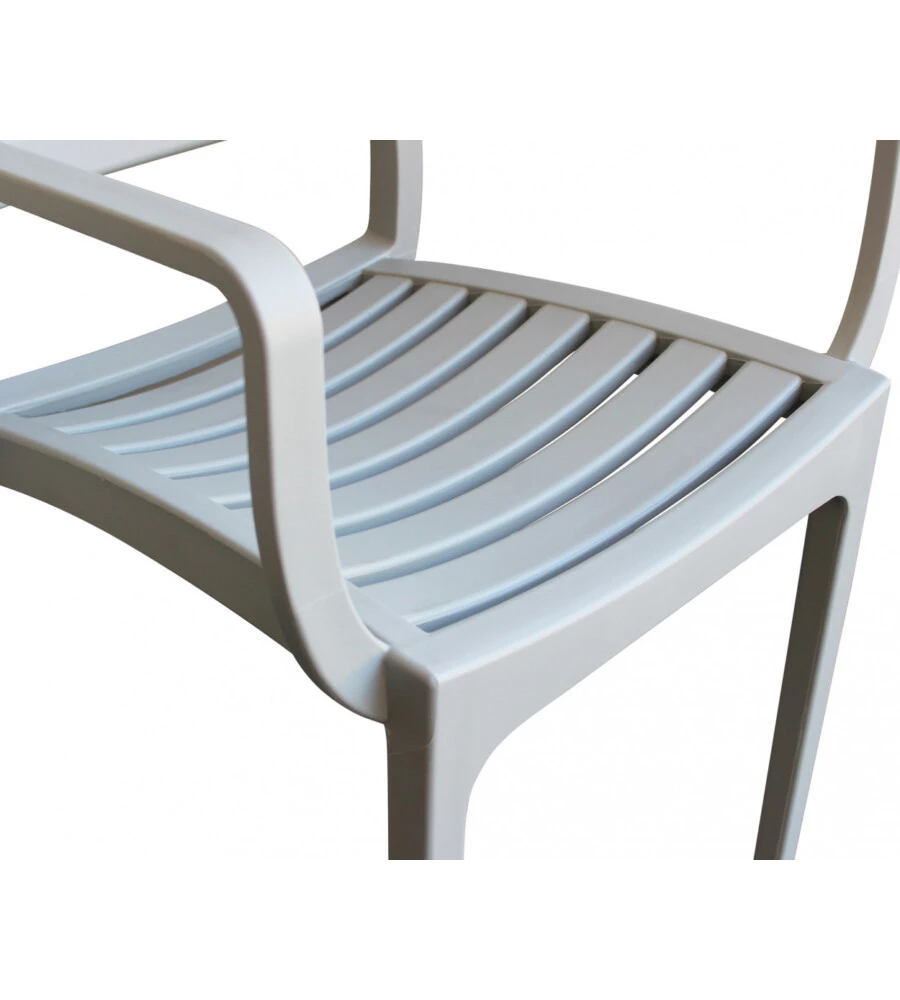SEDIA DA ESTERNO IMPILABILE ELICA GARDEN "EVELINE" IN POLIPROPILENE GRIGIO 58,5X55,2X84 CM