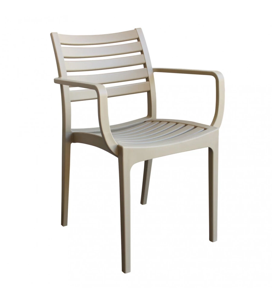 SEDIA DA ESTERNO IMPILABILE ELICA GARDEN "EVELINE" IN POLIPROPILENE TORTORA 58,5X55,2X84 CM