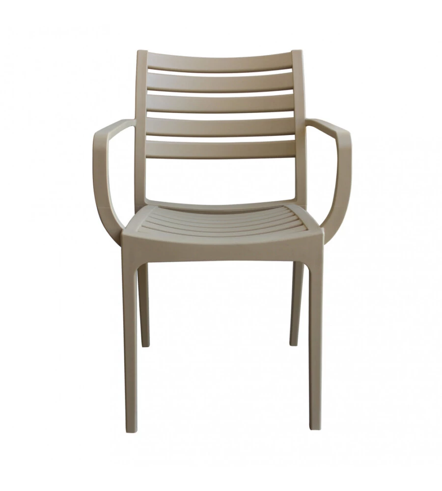 SEDIA DA ESTERNO IMPILABILE ELICA GARDEN "EVELINE" IN POLIPROPILENE TORTORA 58,5X55,2X84 CM