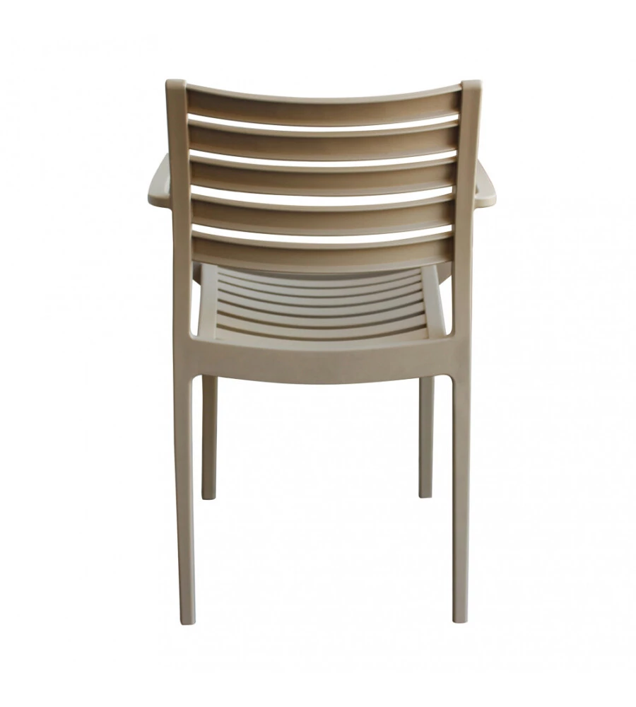 SEDIA DA ESTERNO IMPILABILE ELICA GARDEN "EVELINE" IN POLIPROPILENE TORTORA 58,5X55,2X84 CM