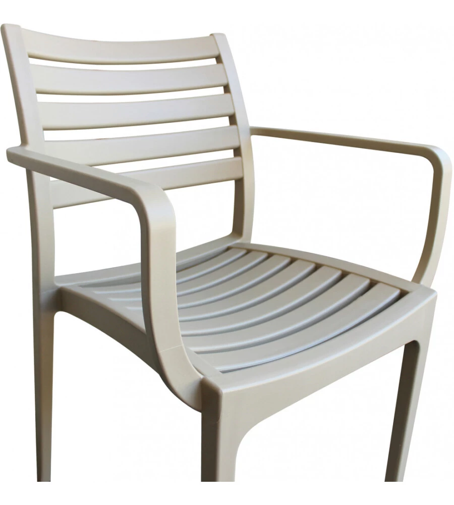 SEDIA DA ESTERNO IMPILABILE ELICA GARDEN "EVELINE" IN POLIPROPILENE TORTORA 58,5X55,2X84 CM
