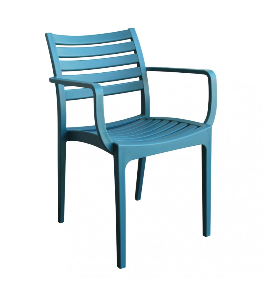 SEDIA DA ESTERNO ELICA GARDEN "EVELINE" IN POLIPROPILENE VERDE PETROLIO 58,5X55,2X84 CM