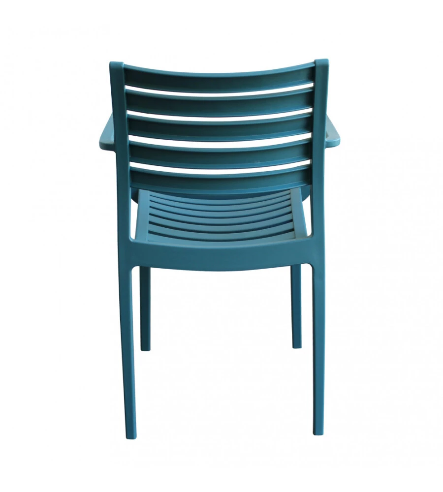 SEDIA DA ESTERNO ELICA GARDEN "EVELINE" IN POLIPROPILENE VERDE PETROLIO 58,5X55,2X84 CM