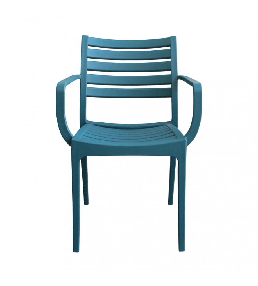 SEDIA DA ESTERNO ELICA GARDEN "EVELINE" IN POLIPROPILENE VERDE PETROLIO 58,5X55,2X84 CM