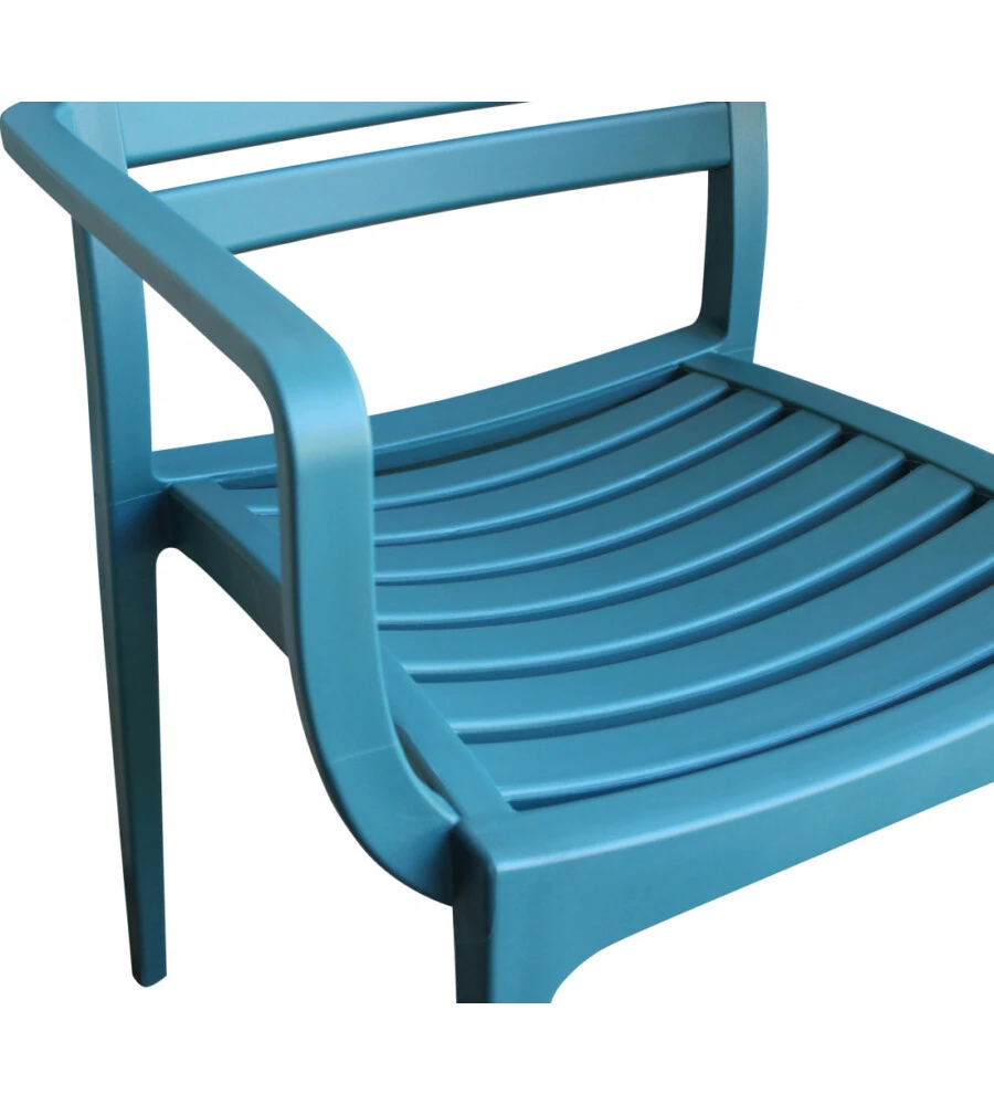 SEDIA DA ESTERNO ELICA GARDEN "EVELINE" IN POLIPROPILENE VERDE PETROLIO 58,5X55,2X84 CM