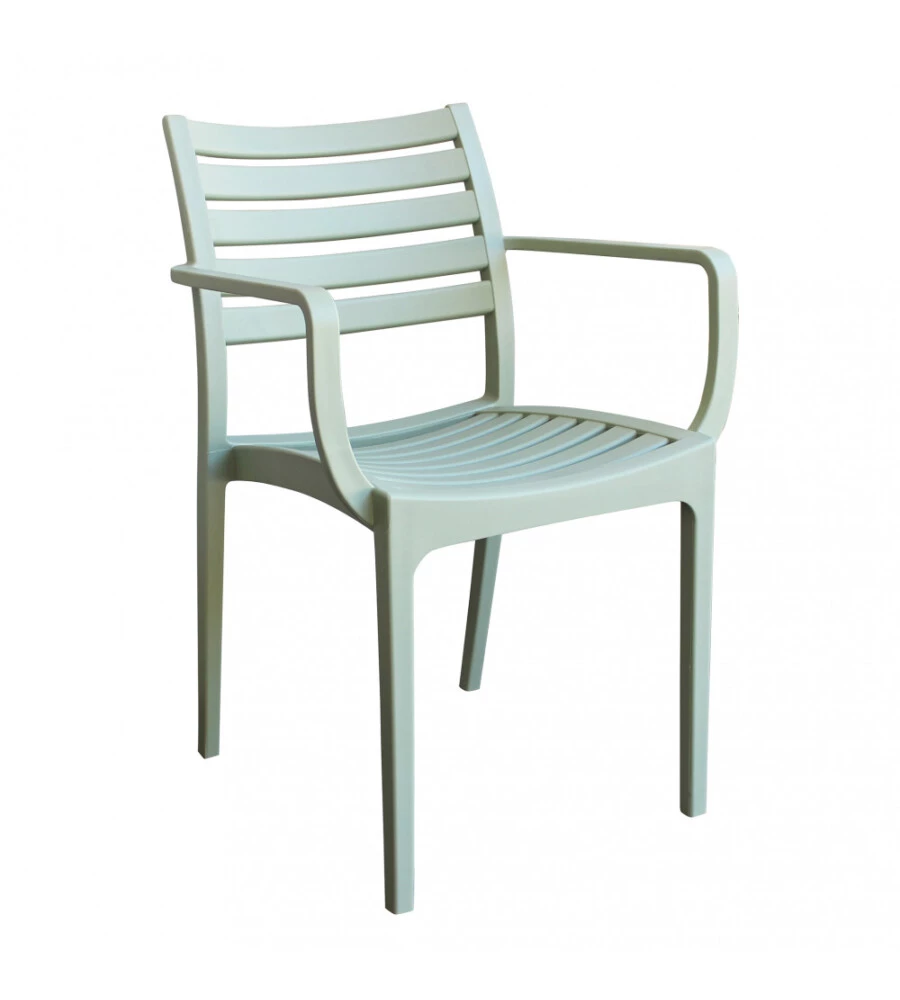SEDIA DA ESTERNO IMPILABILE ELICA GARDEN "EVELINE" IN POLIPROPILENE VERDE CHIARO 58,5X55,2X84 CM