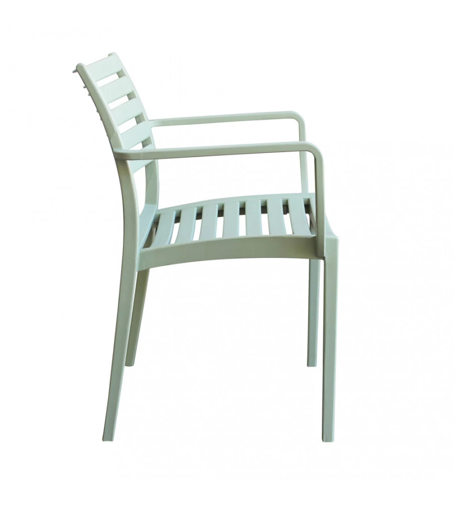 SEDIA DA ESTERNO IMPILABILE ELICA GARDEN "EVELINE" IN POLIPROPILENE VERDE CHIARO 58,5X55,2X84 CM