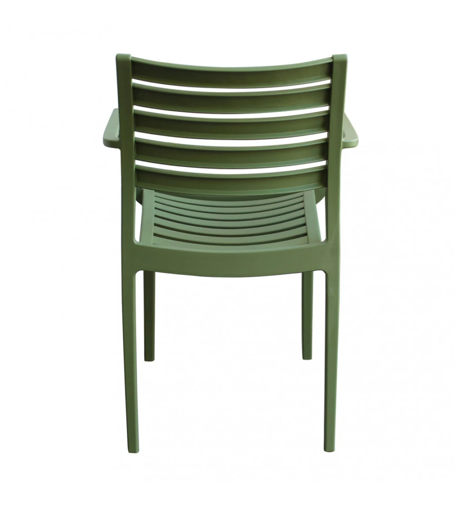 SEDIA DA ESTERNO IMPILABILE ELICA GARDEN "EVELINE" IN POLIPROPILENE VERDE SCURO 58,5X55,2X84 CM