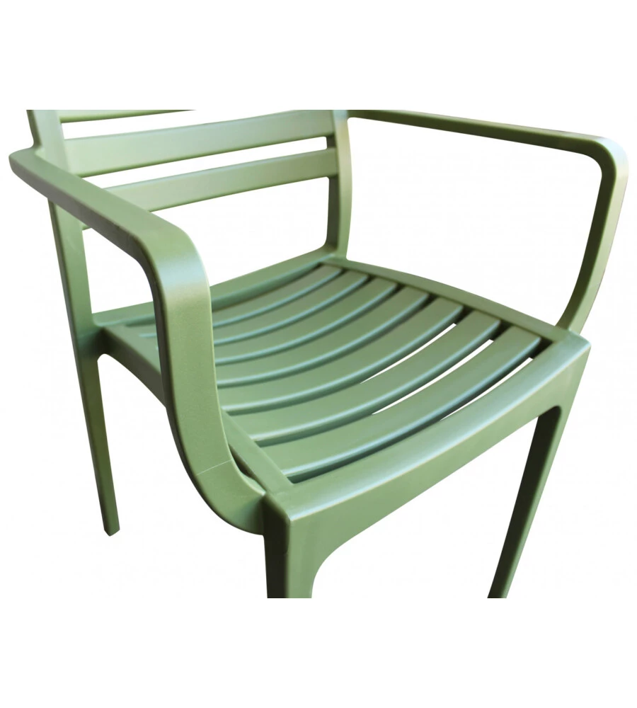 SEDIA DA ESTERNO IMPILABILE ELICA GARDEN "EVELINE" IN POLIPROPILENE VERDE SCURO 58,5X55,2X84 CM
