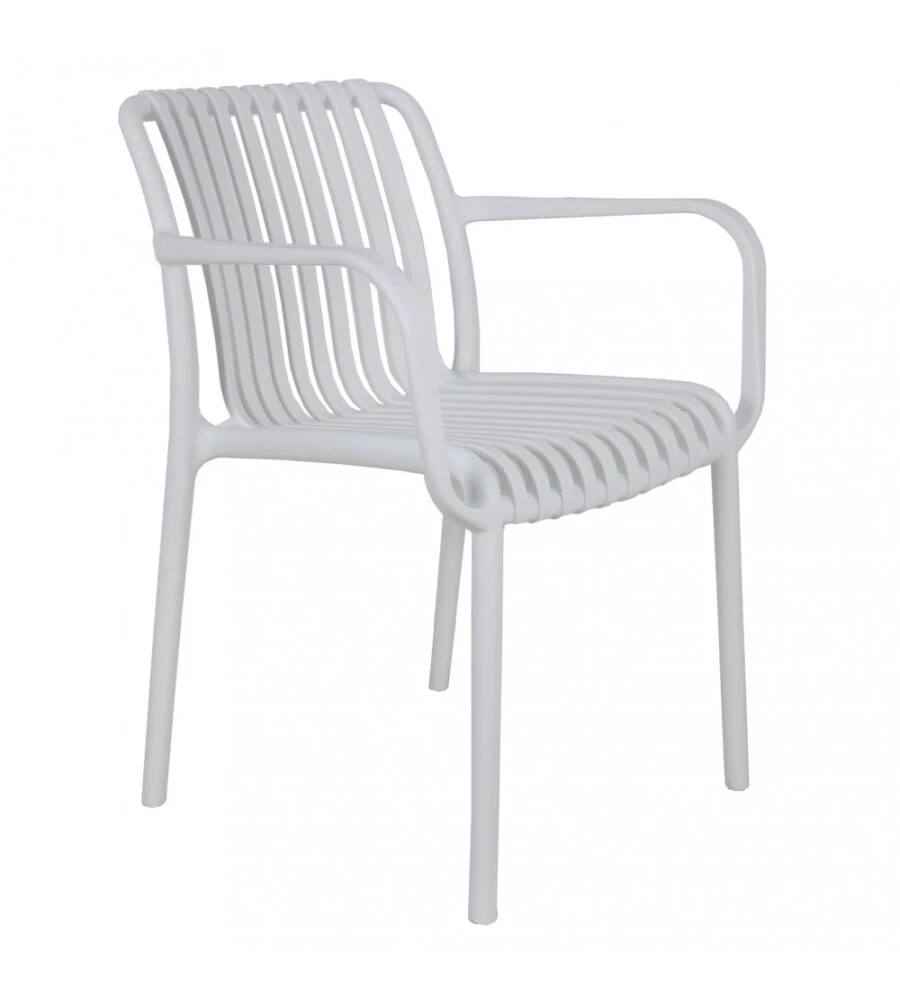 SEDIA DA ESTERNO IMPILABILE ELICA GARDEN "GIULY" IN POLIPROPILENE BIANCO 58X57X80 CM